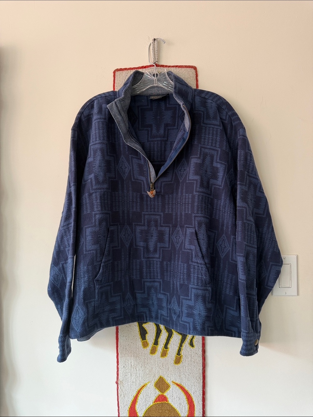 “PENDLETON” Super Soft Thick Cotton Sweatshirt 1/4 zip in front of